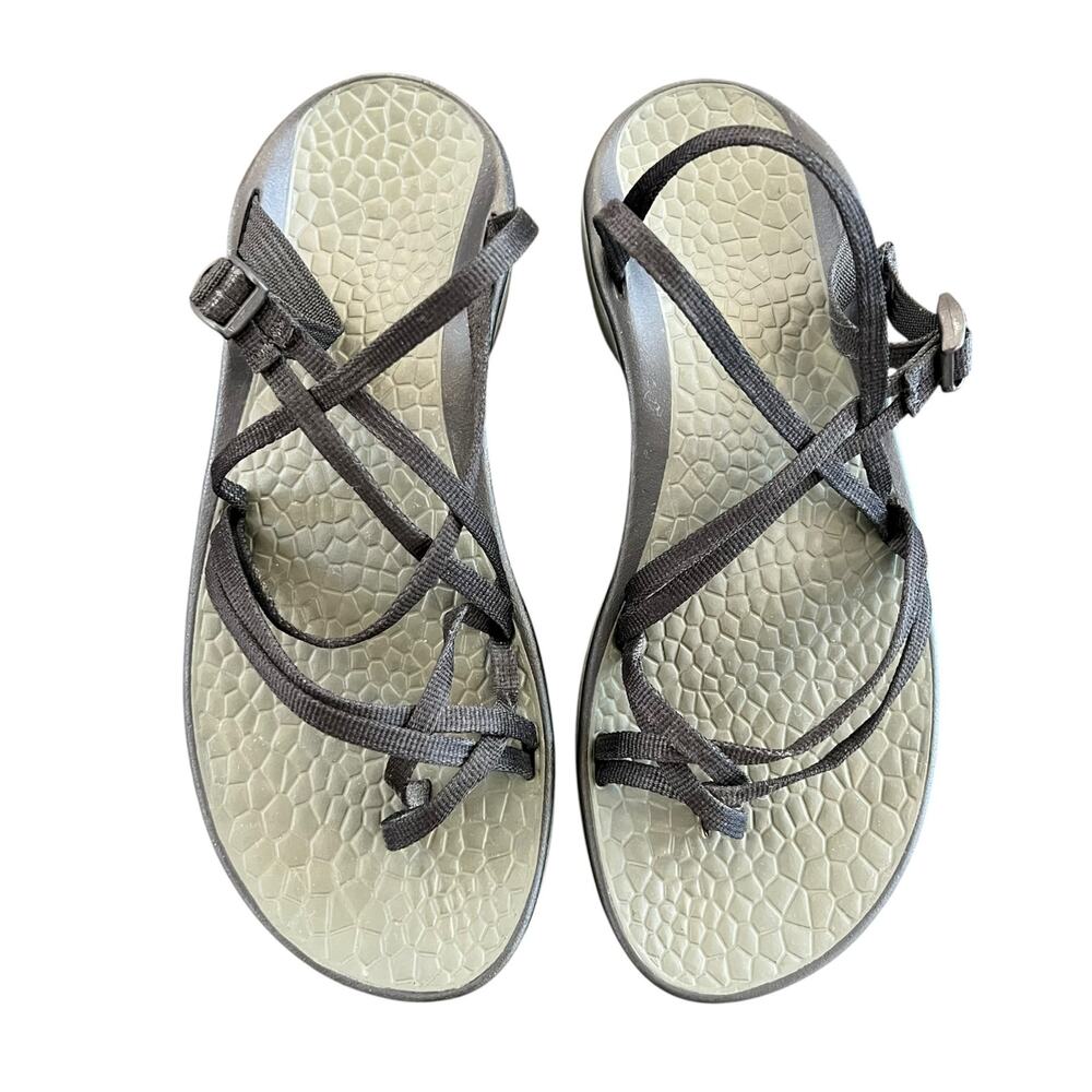Chaco Women’s Z/Cloud Strappy Sport Sandals Black Gray Size 9 EUC